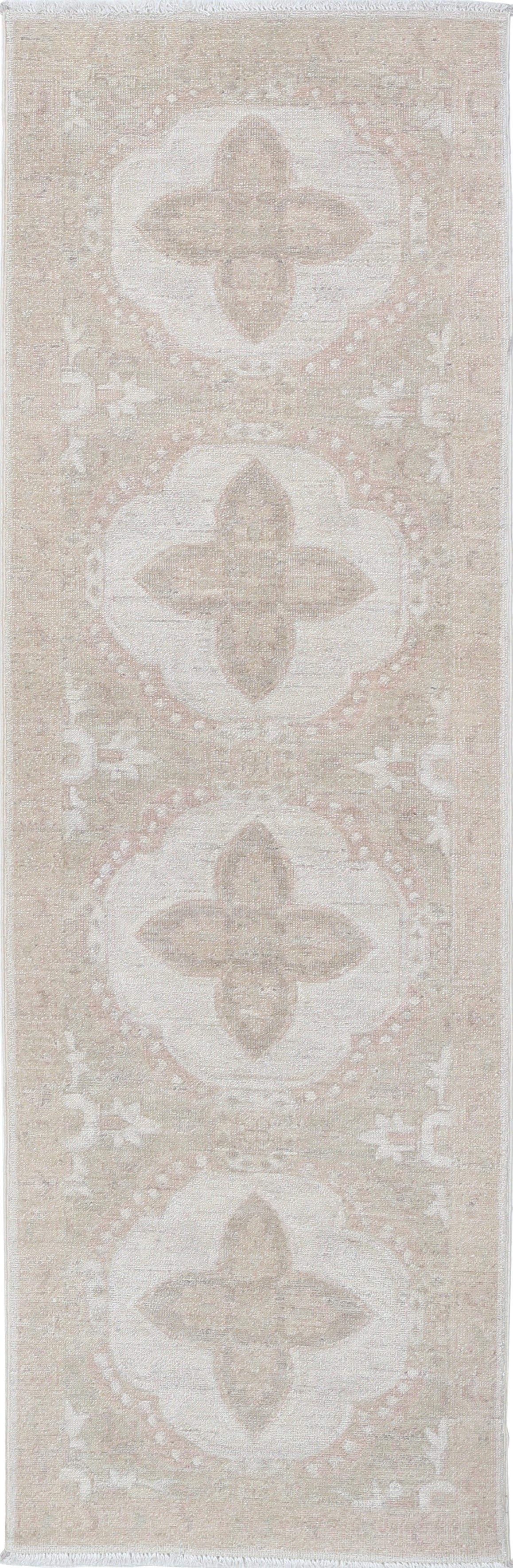 2x6.5 ft Handmade Hallway Runner Rug. Beige Runner Rug for Corridor. Kitchen Rug