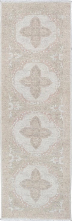 2x6.5 ft Handmade Hallway Runner Rug. Beige Runner Rug for Corridor. Kitchen Rug