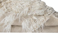 2x6,8 Ft Minimalistischer Angora Anatolian Tulu-Läufer aus natürlicher Mohairwolle aus Anatolien