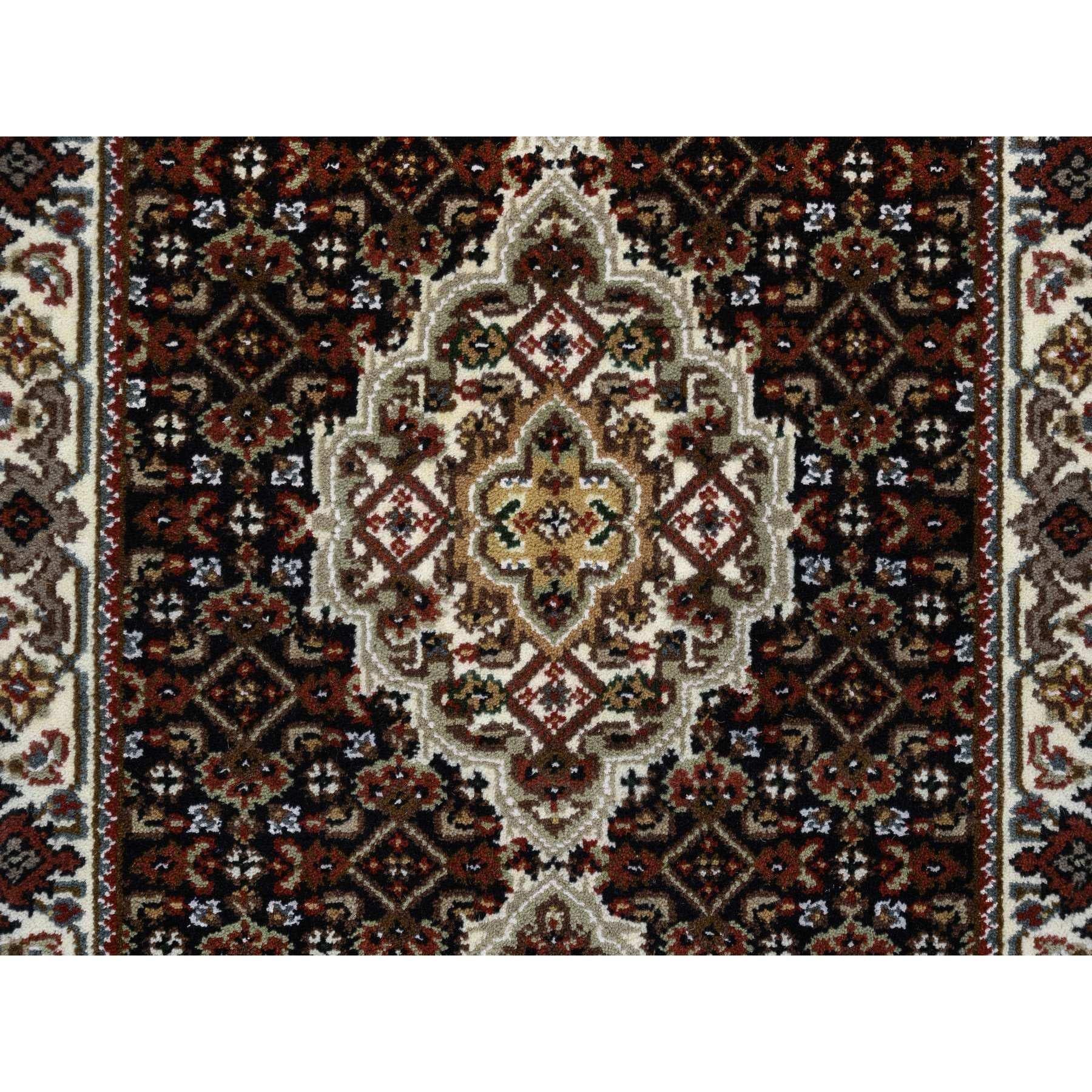 Annodato a mano Tappeto Runner Tabriz Mahi 175 KPSI in pura lana annodata a mano 2'x7'10