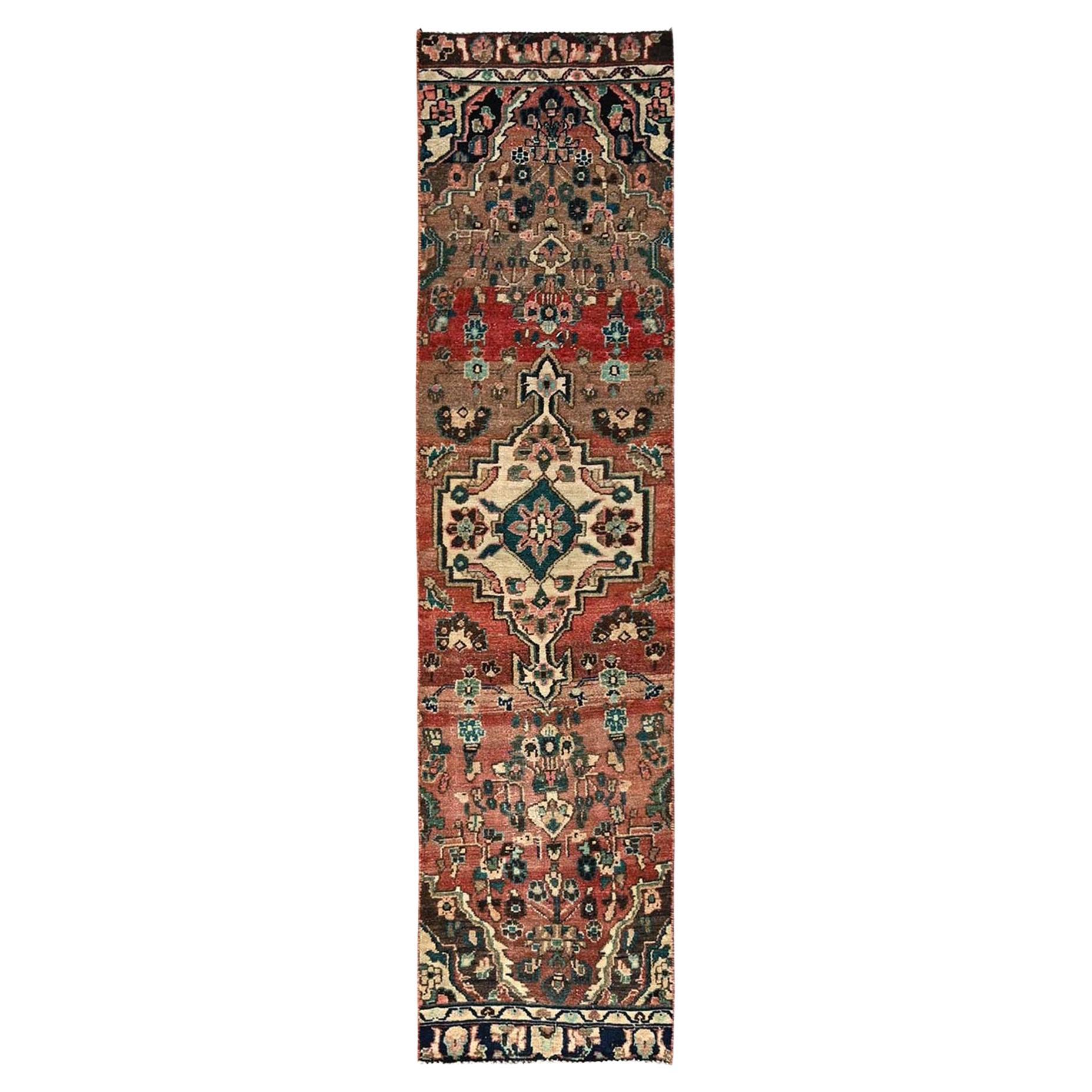 2
x8
1" Beaver Brown Vintage Persian Bibikabad Hand Knotted Wool Runner Rug