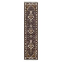 2'x8'5" Light Gray Tabriz Mahi 175 KPSI Wool Hand Knotted Runner Oriental Rug