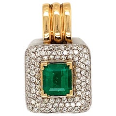 3 1/2 Carat Colombian Emerald and Diamond Pendant