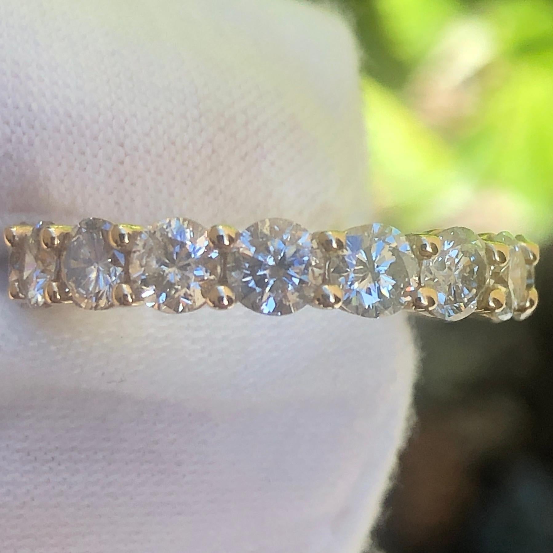 Diamond Eternity Band Ring 14k Yellow Gold Art Deco In New Condition For Sale In New York, NY
