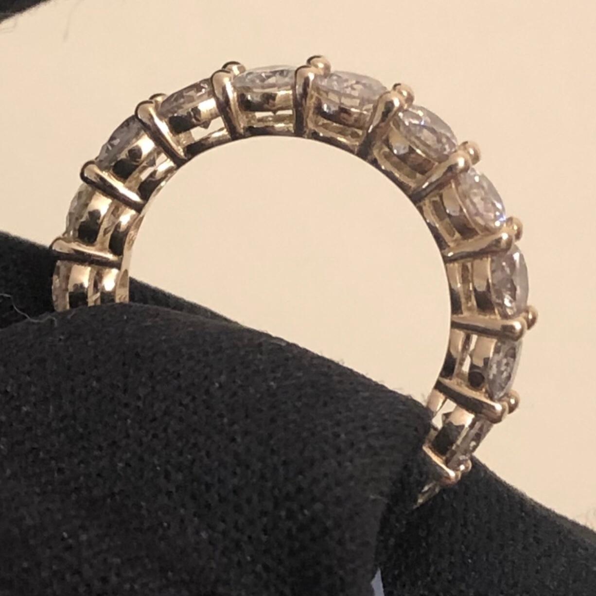 3 1/2 Quilates Ct Diamante Redondo Natural Real Anillo de Eternidad Completo Oro 14k en venta 2