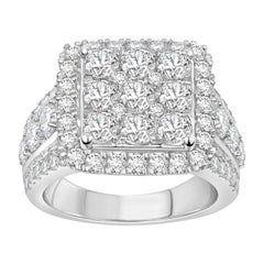 3 1/2 Carat Total Weight Cluster Top Engagement Ring