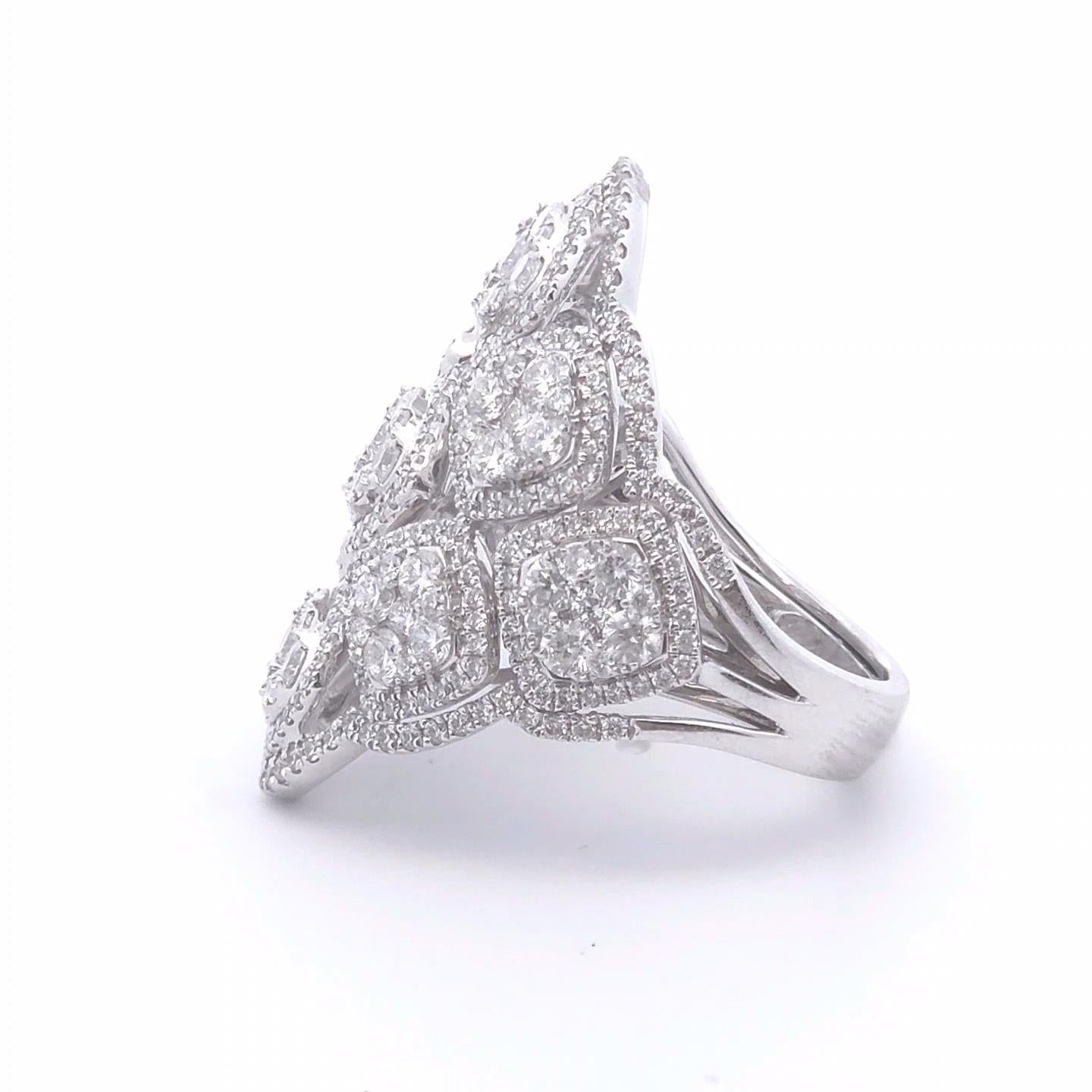 Anello con diamante da 3,5 carati in oro bianco 18 carati In condizioni Nuovo in vendita a Tustin, CA
