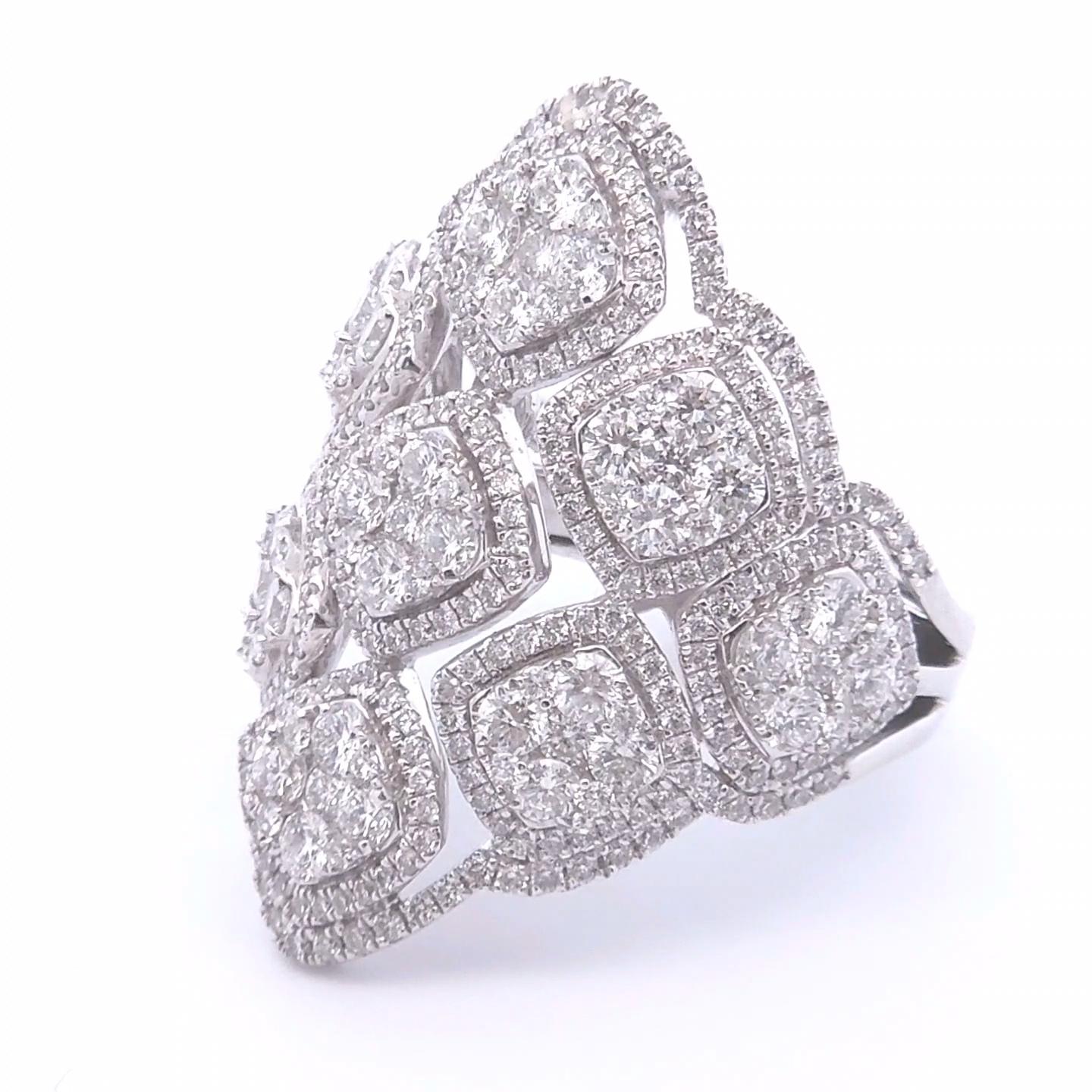 da uomo o donna Anello con diamante da 3,5 carati in oro bianco 18 carati in vendita