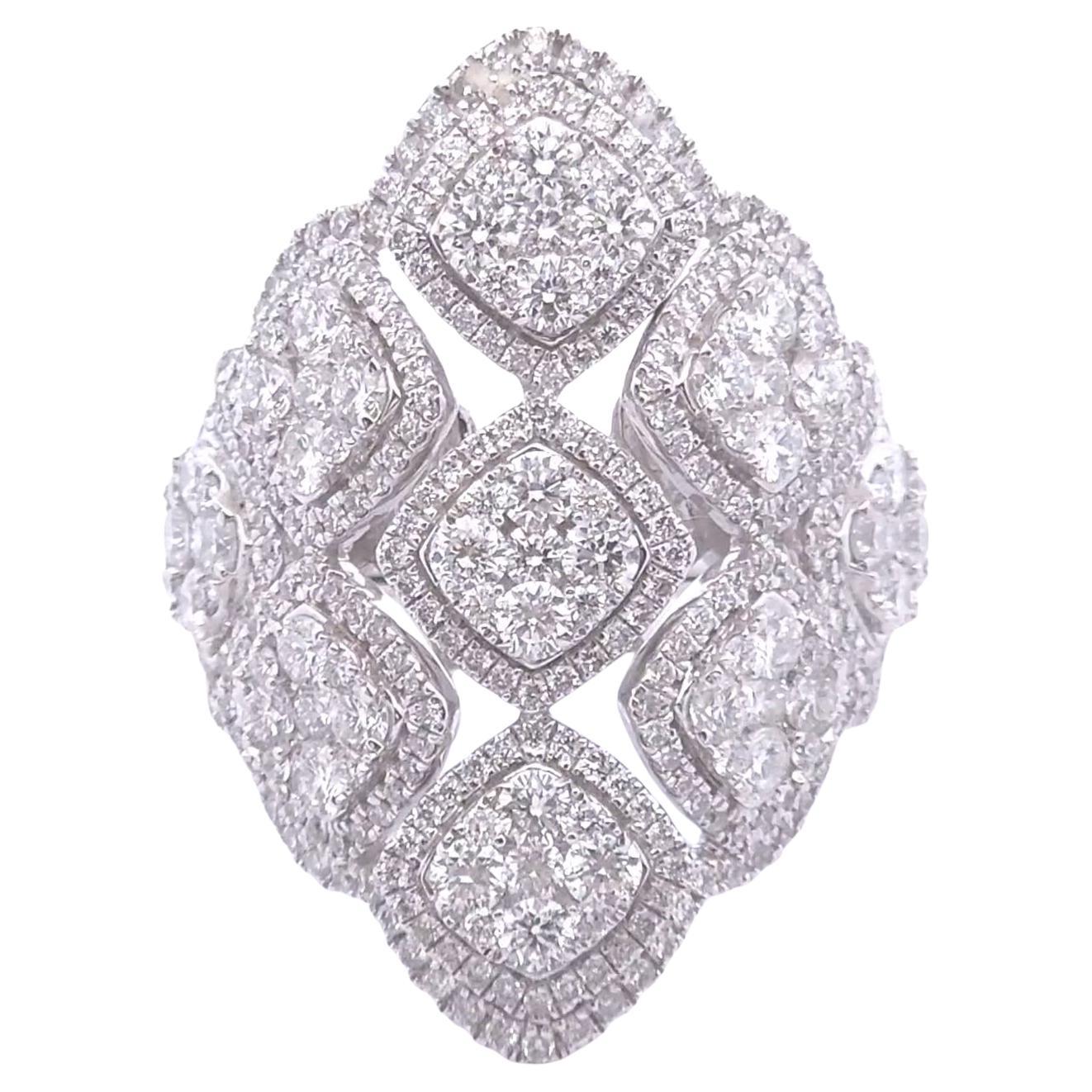 3 1/2ct Diamond Fashion Ring in 18k White Gold