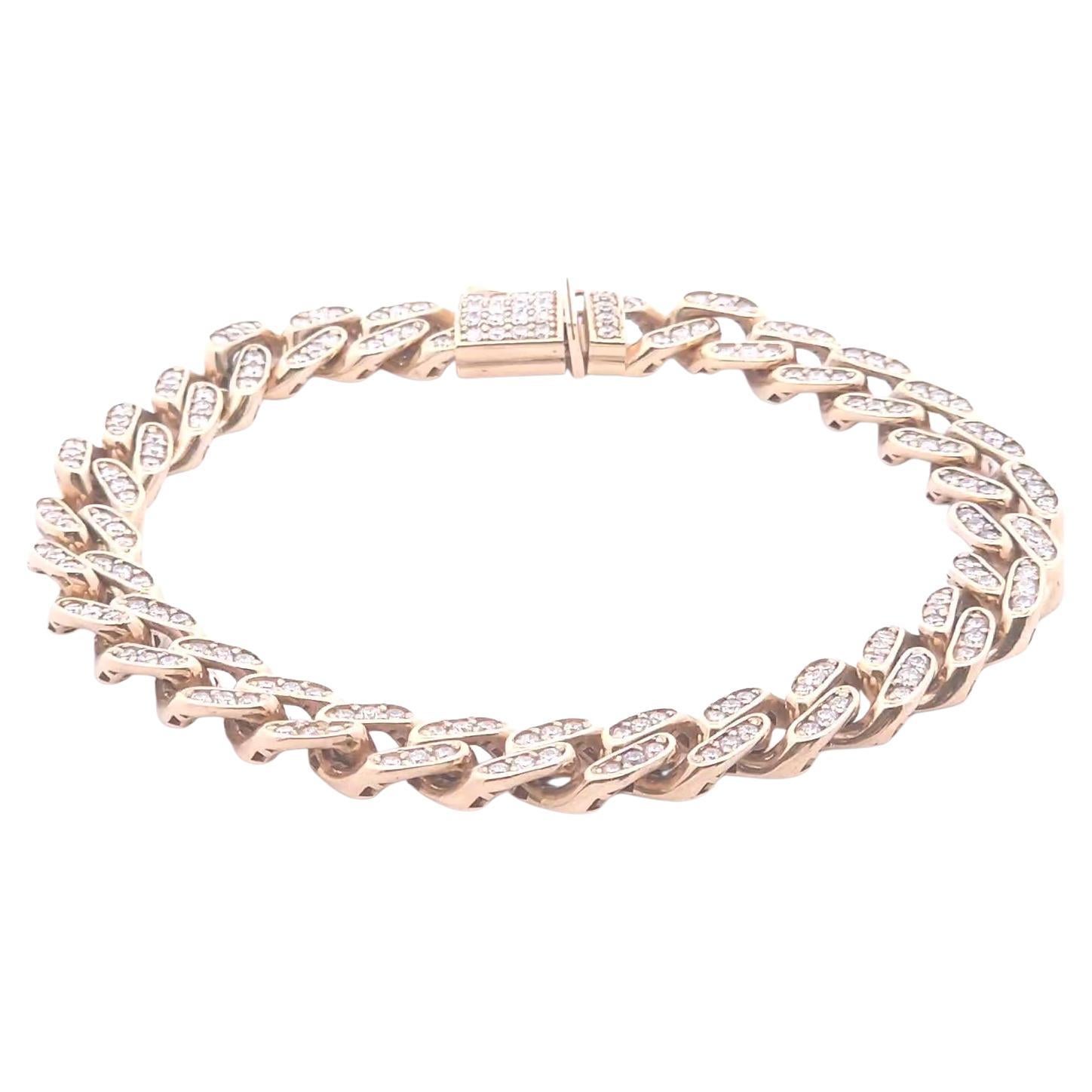 3 1/2 Karat rundes Diamantarmband aus 14 Karat Gelbgold