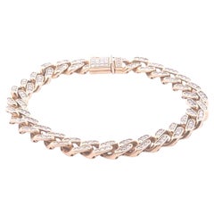 Bracelet en or jaune 14 carats avec diamants ronds de 3 1/2 carats