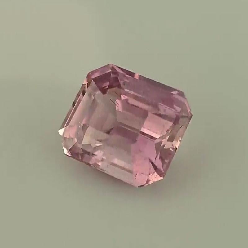 Octagon Cut 3 1/5 Carat Octagonal Purplish Pink Sapphire GIA For Sale