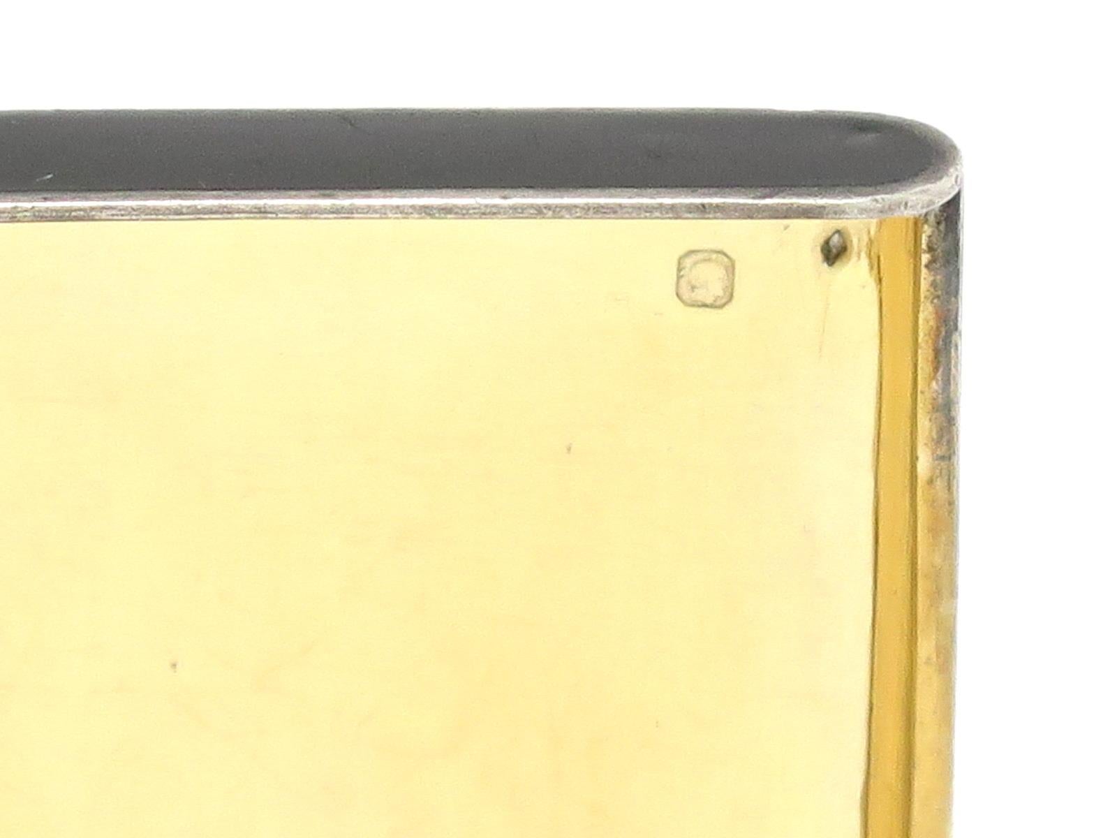 Sterling Silver Black Enamel Gilt Interior Antique French Cigarette Case 4