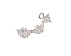 3 +1 Bat Gold Earrings with White Pavè Diamonds