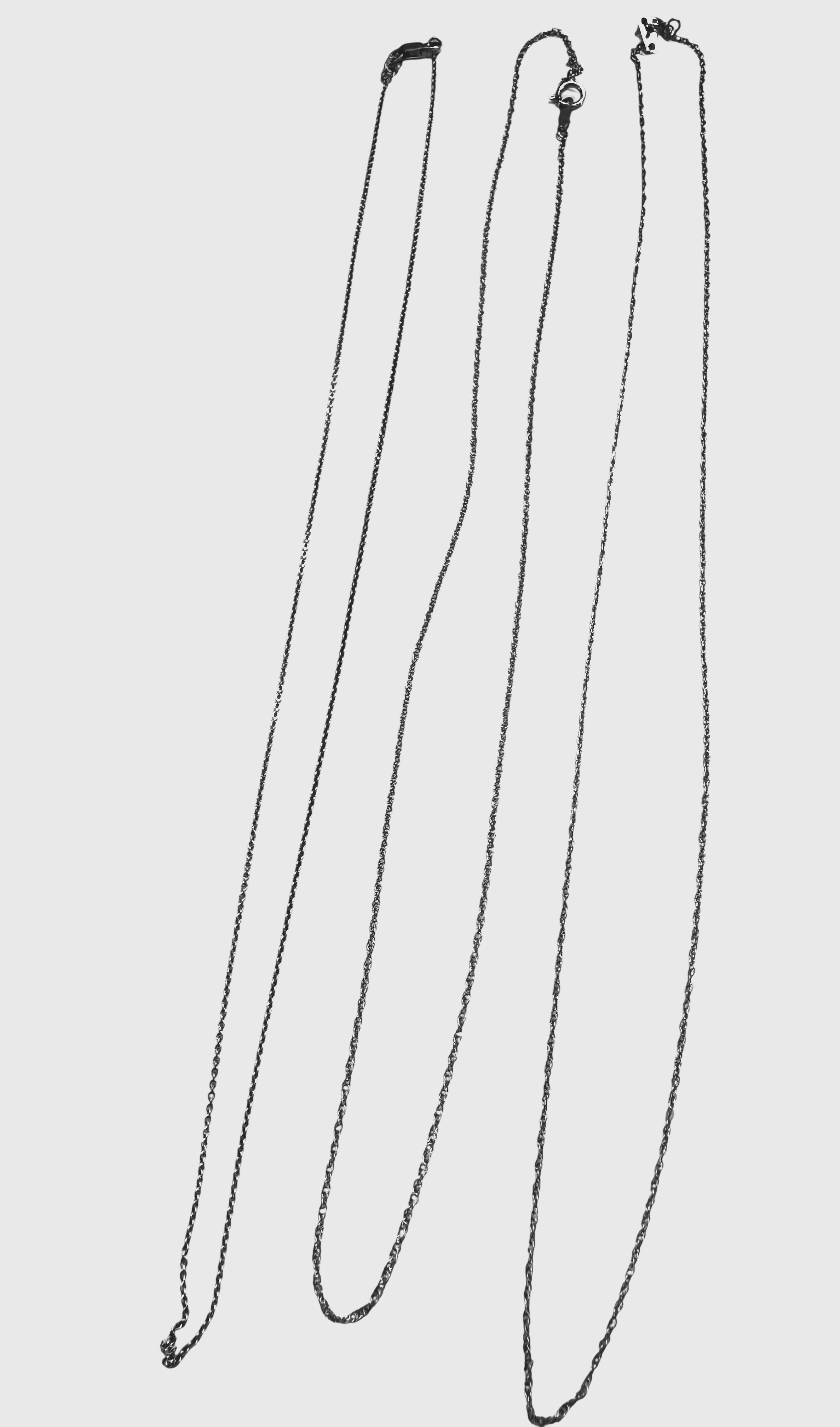 Art déco 3 chaînes en or blanc 14k et 2 chaînes en or jaune 14k en vente