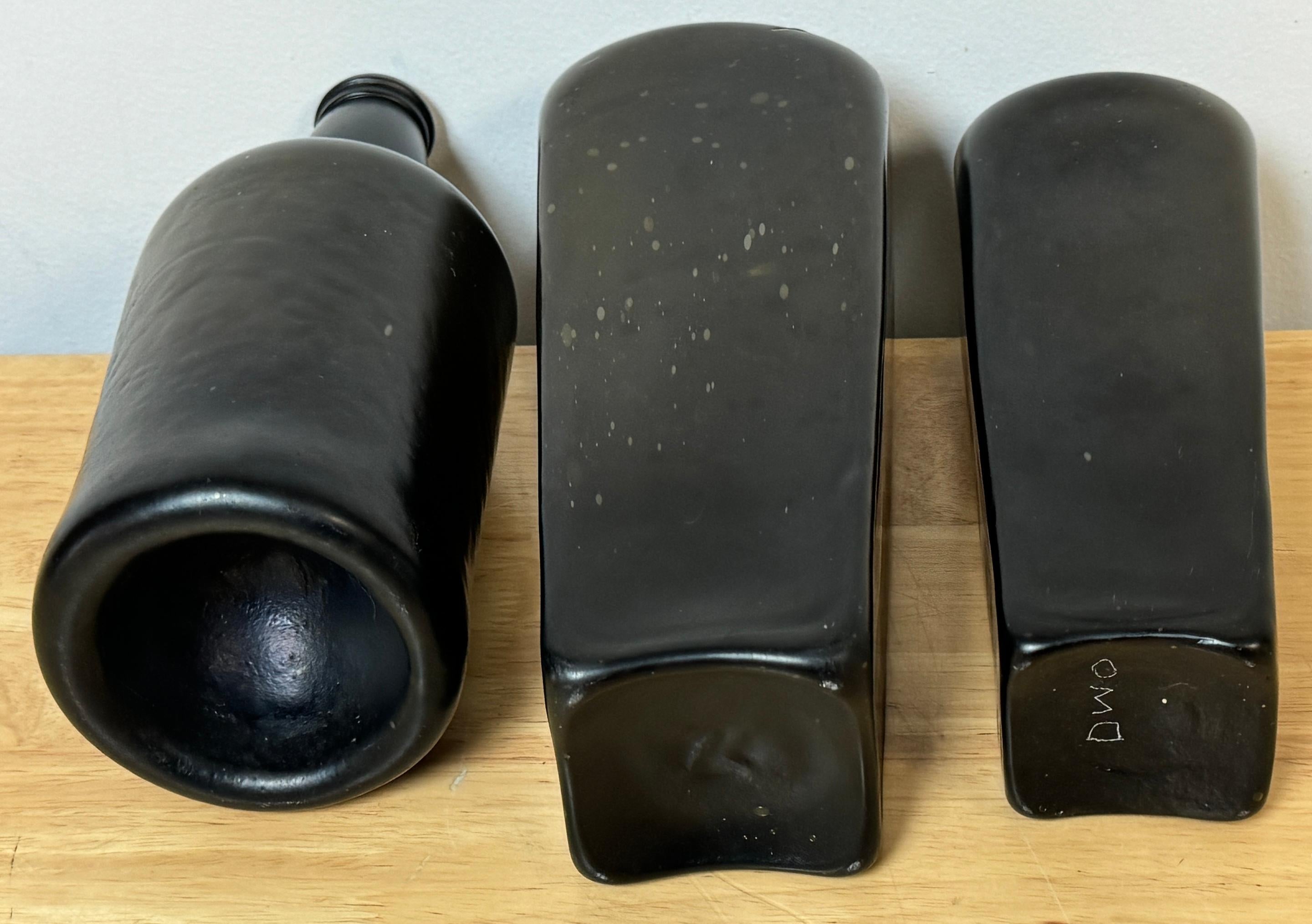 3 19th C. Shipwreck Olive Green Glass Liquor Bottles, Van Den Bergh & Co. et al For Sale 7