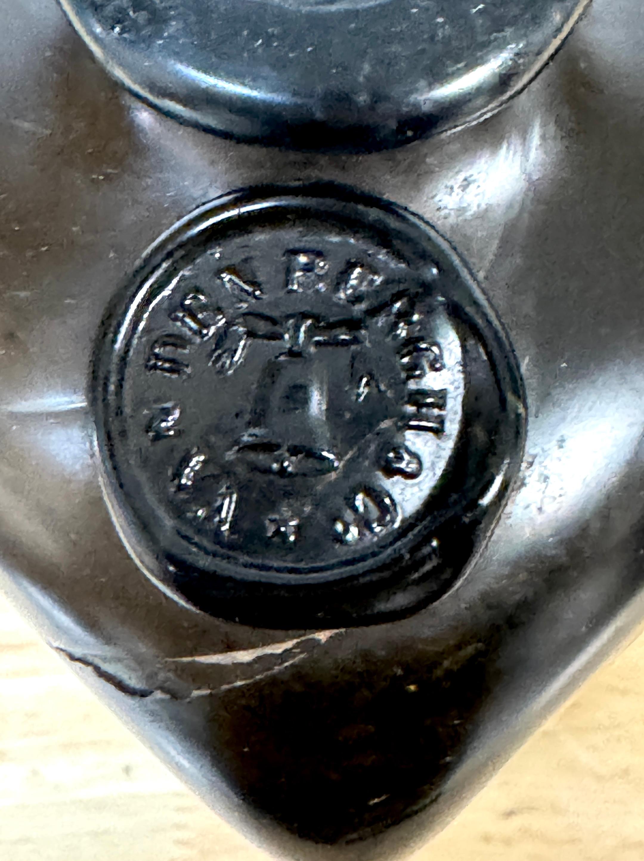 3 19th C. Shipwreck Olive Green Glass Liquor Bottles, Van Den Bergh & Co. et al For Sale 3