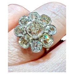 3, Anillo de compromiso de diamantes talla antigua cojín de 20 quilates, Siglo XIX