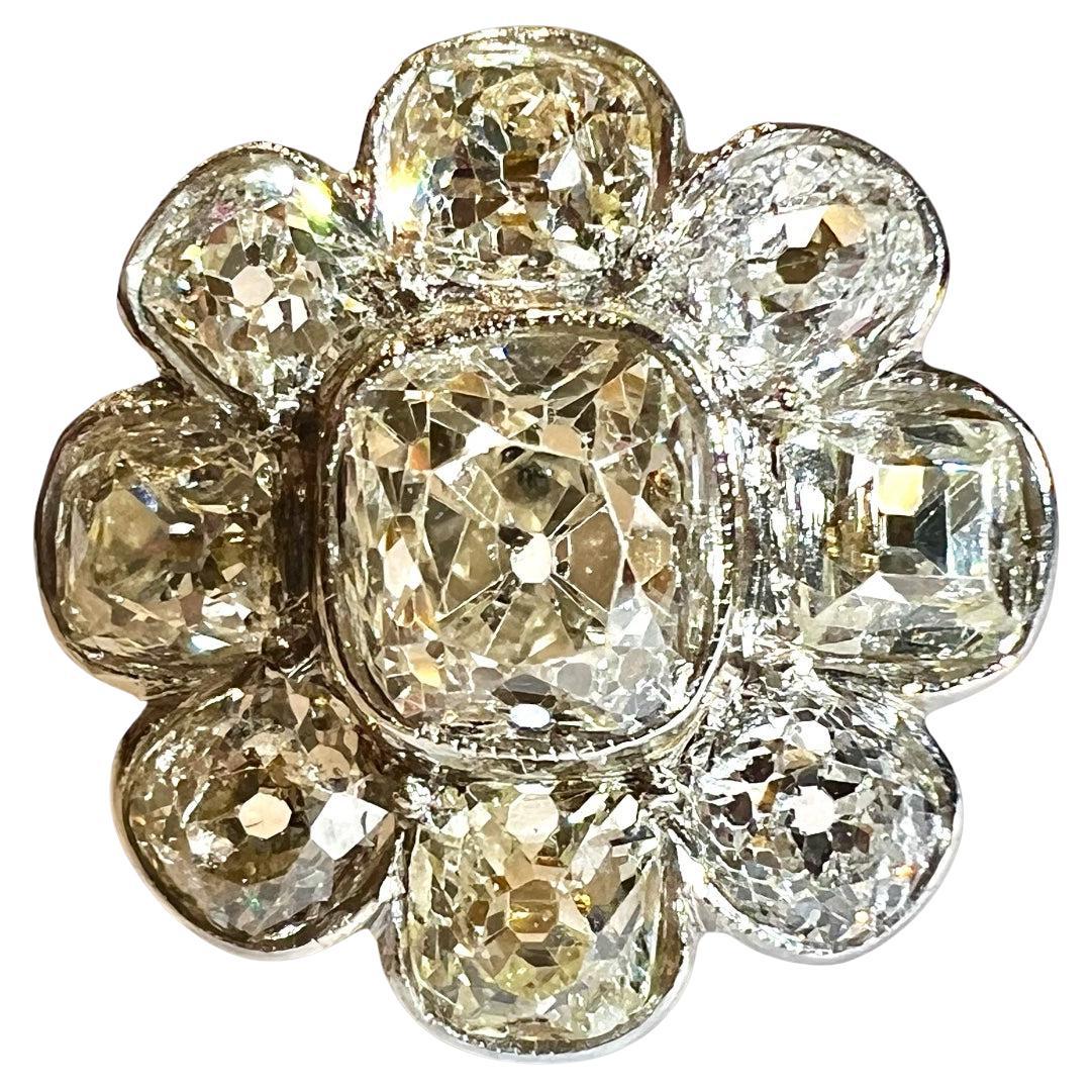 3, 20 Carat Old Cut Cushion Diamonds Engagement Ring, 19th Century
