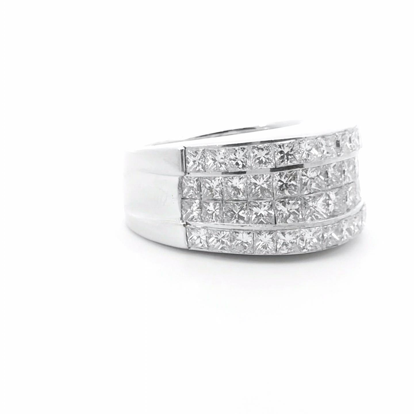 Princess Cut 3 3/4 ct Invisible Set Anniversary Ring For Sale