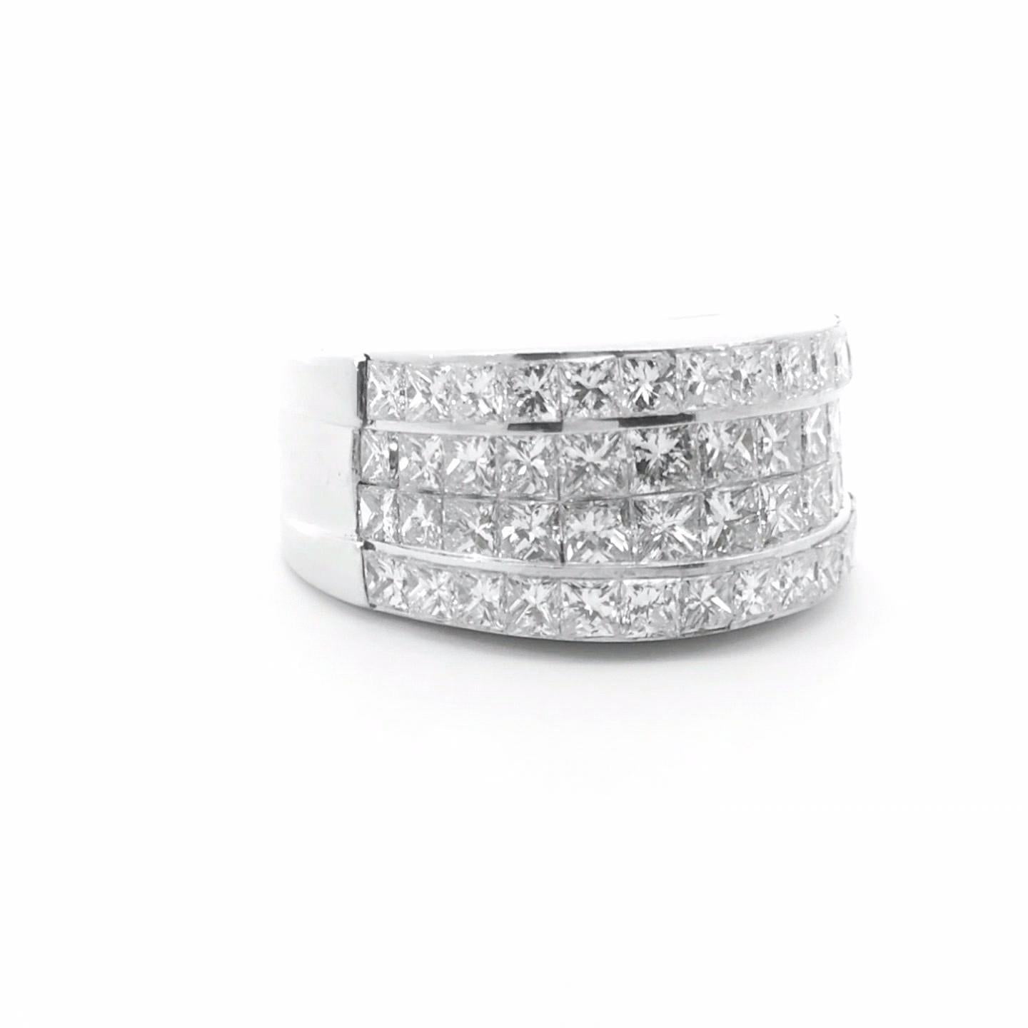 3 3/4 ct Invisible Set Anniversary Ring In New Condition For Sale In Tustin, CA