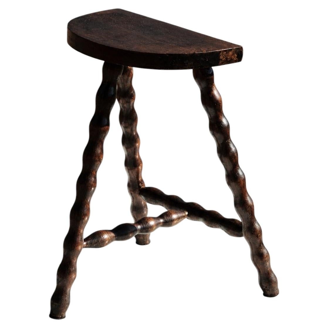 3/3 BRUTALIST RUSTIC-MODERN Stool or Side Table by CHARLES DUDOUYT, France 1950