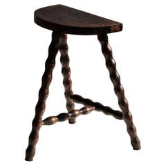 3/3 BRUTALIST RUSTIC-MODERN Stool or Side Table by CHARLES DUDOUYT, France 1950