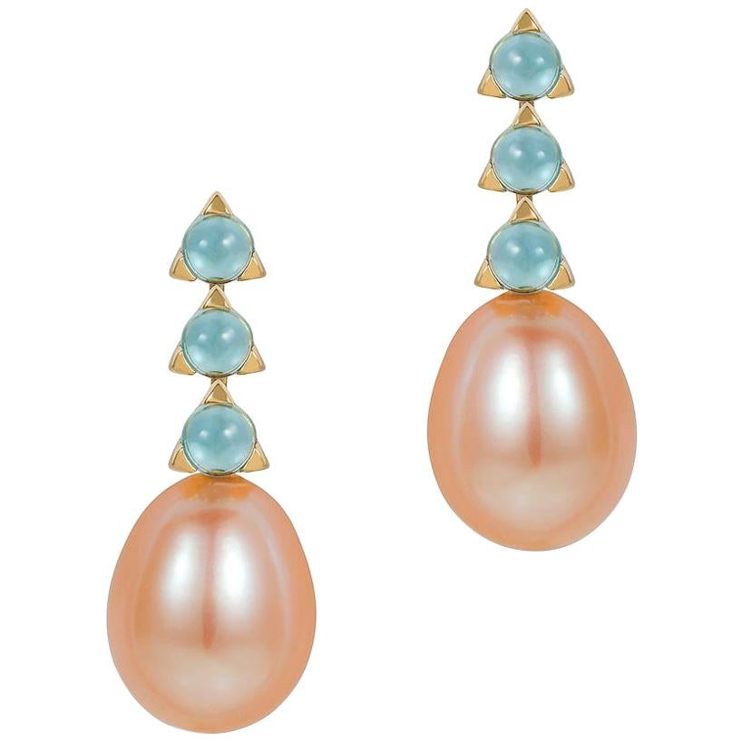 pink baroque pearl earrings