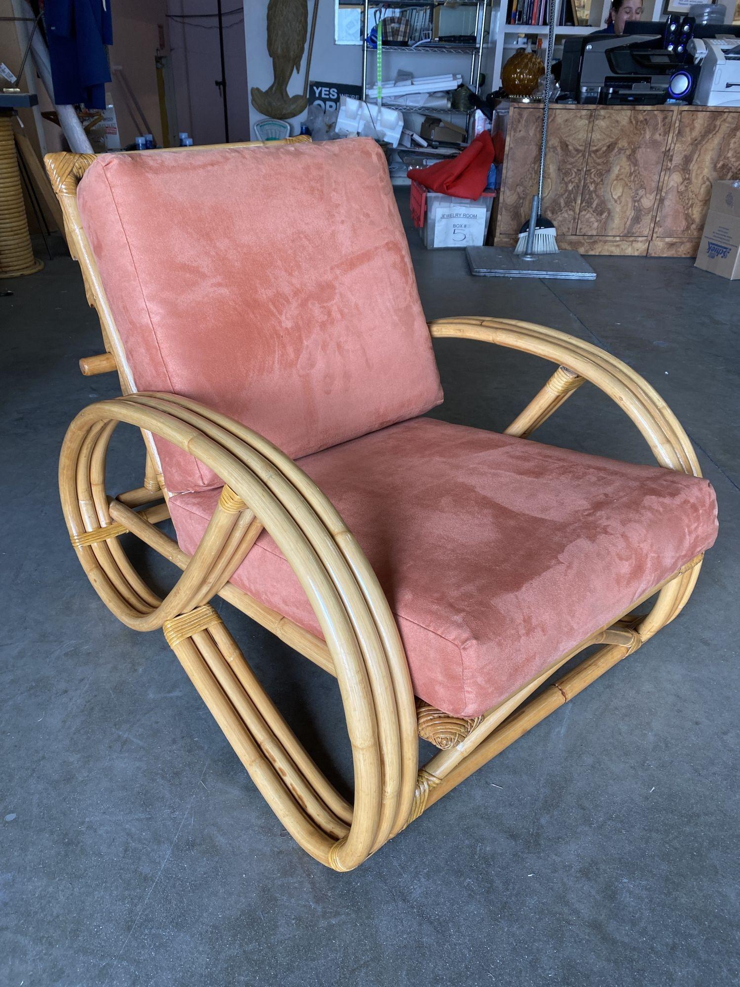 3/4 3-Strand Reverse Round Pretzel Rattan Chair & Sofa Livingroom Set 11