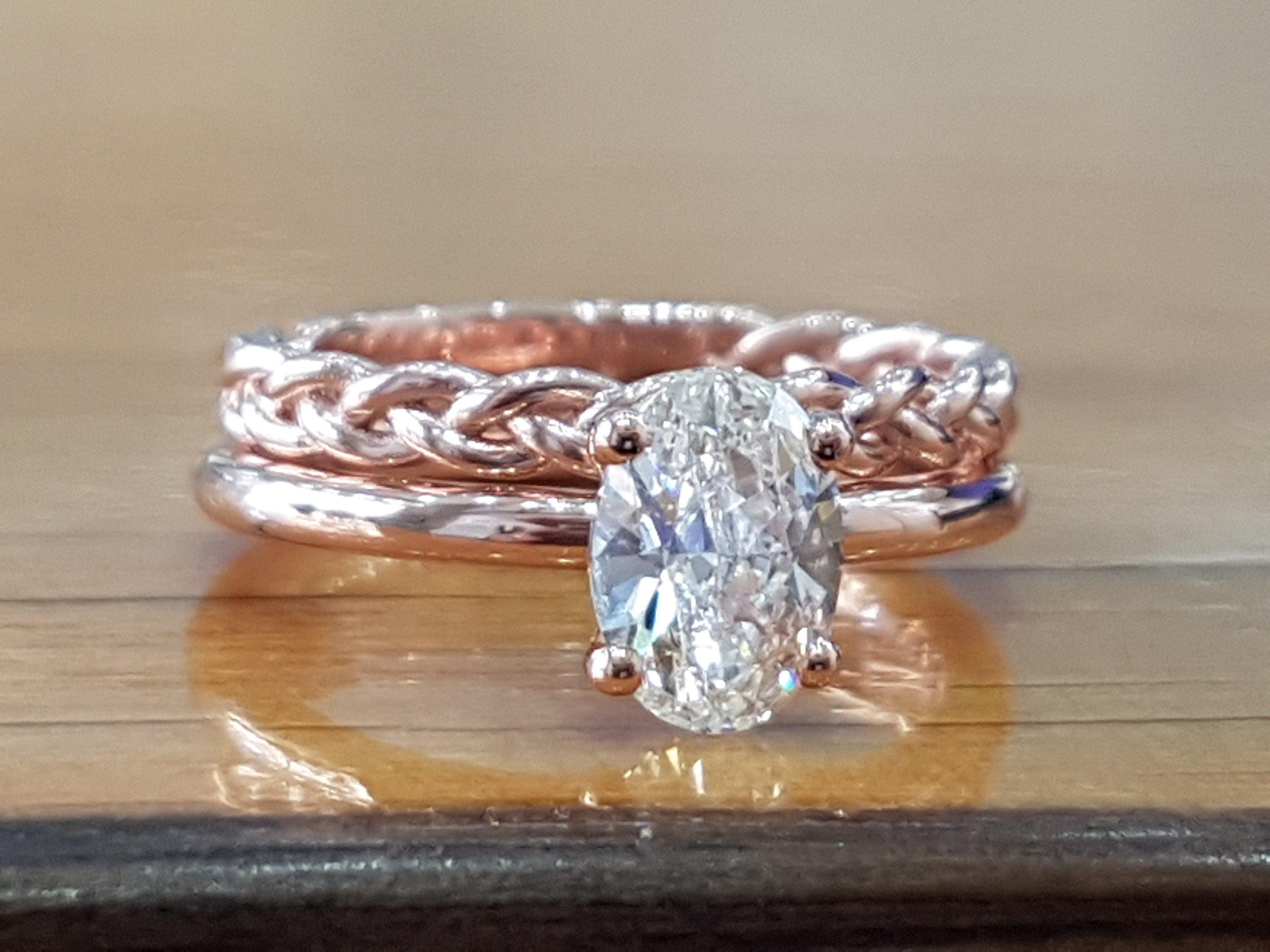 4 carat rose gold engagement ring