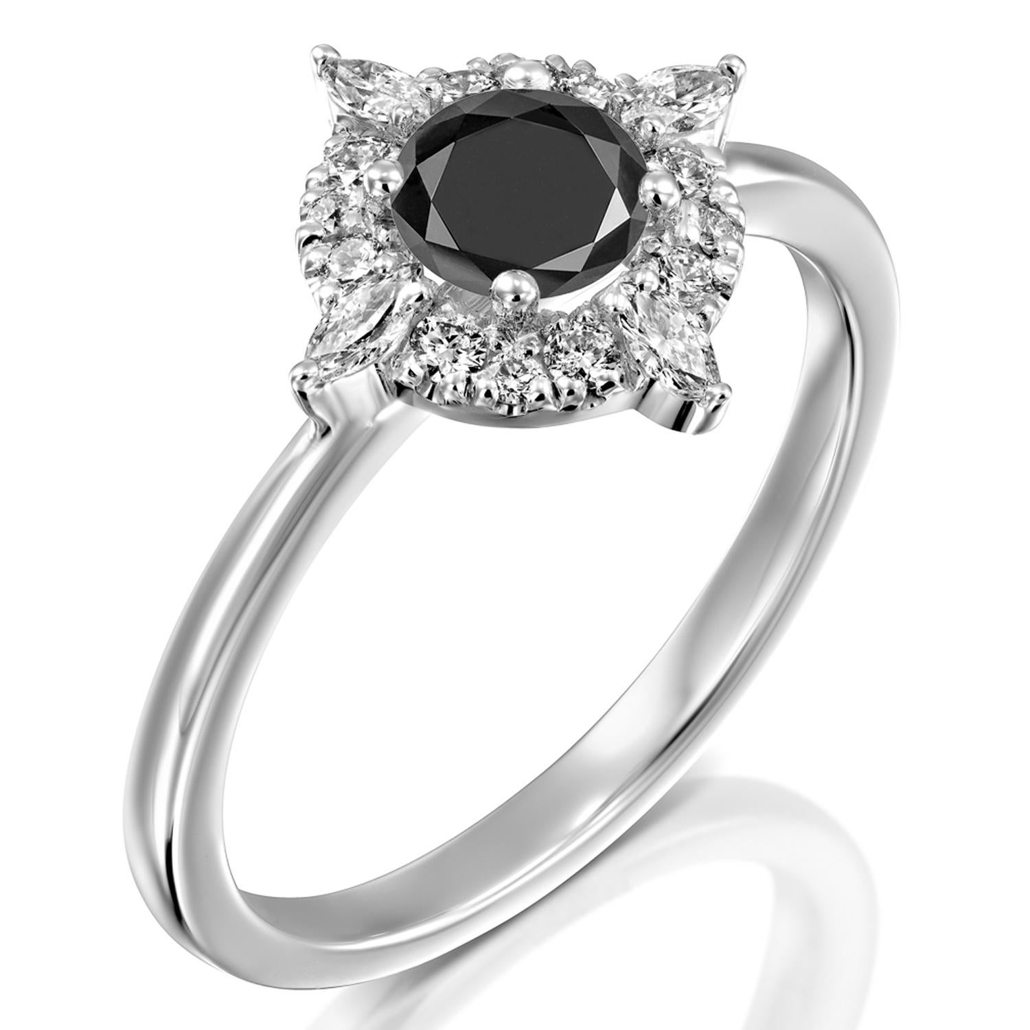4 carat black diamond solitaire ring