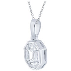 3/4 Carat Certified Exclusive Cut Diamond Pendant 18 Karat Gold