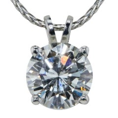 3/4 Carat Ct 1 Real Natural Solitaire Round Diamond Pendant Necklace 14k Gold