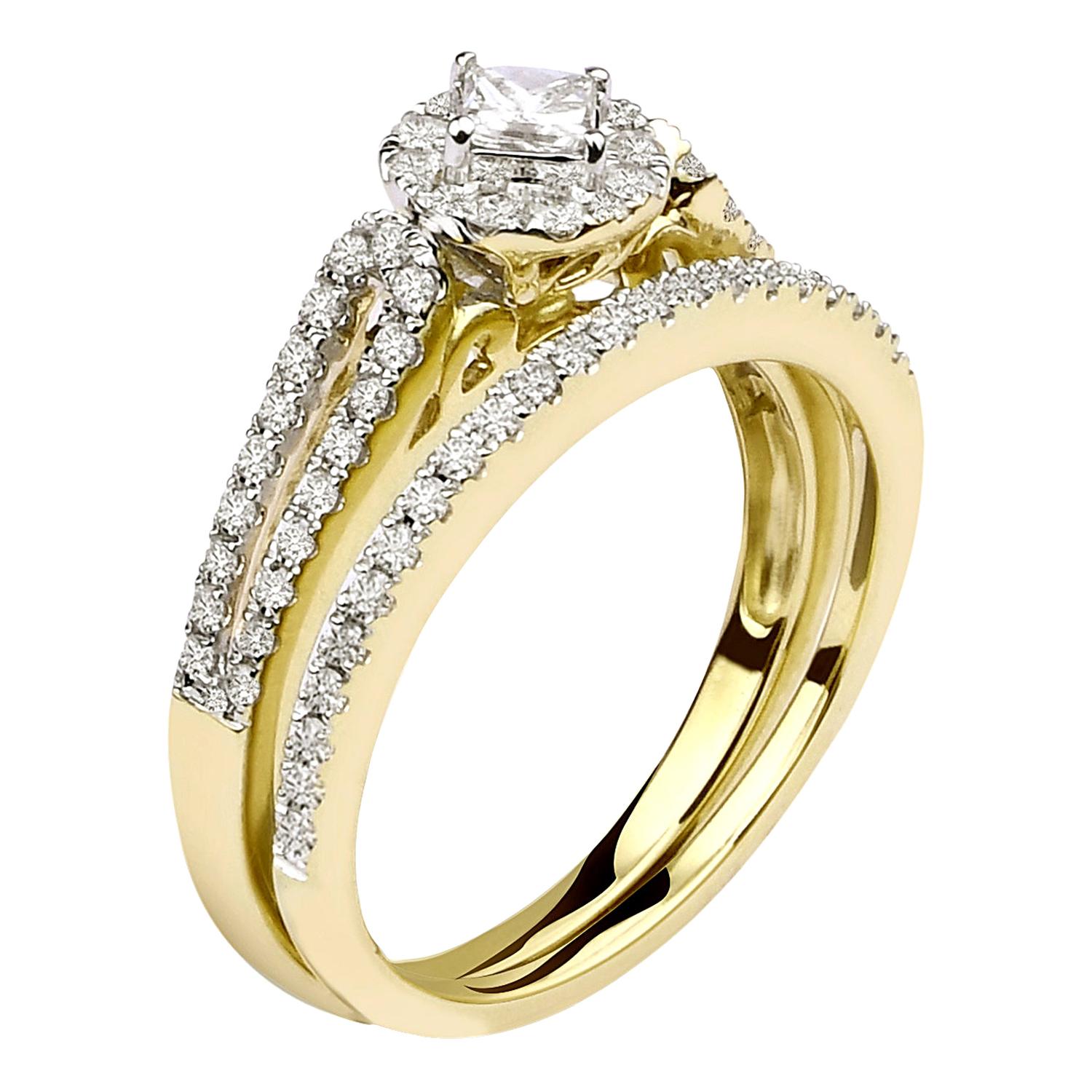 3/4 Carat Certified Diamond Engagement Ring 14 Karat Yellow Gold For Sale