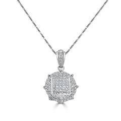 3/4 Carat diamond pendant necklace in 18K white gold