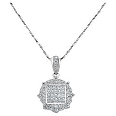 3/4 Carat diamond pendant necklace in 18K white gold