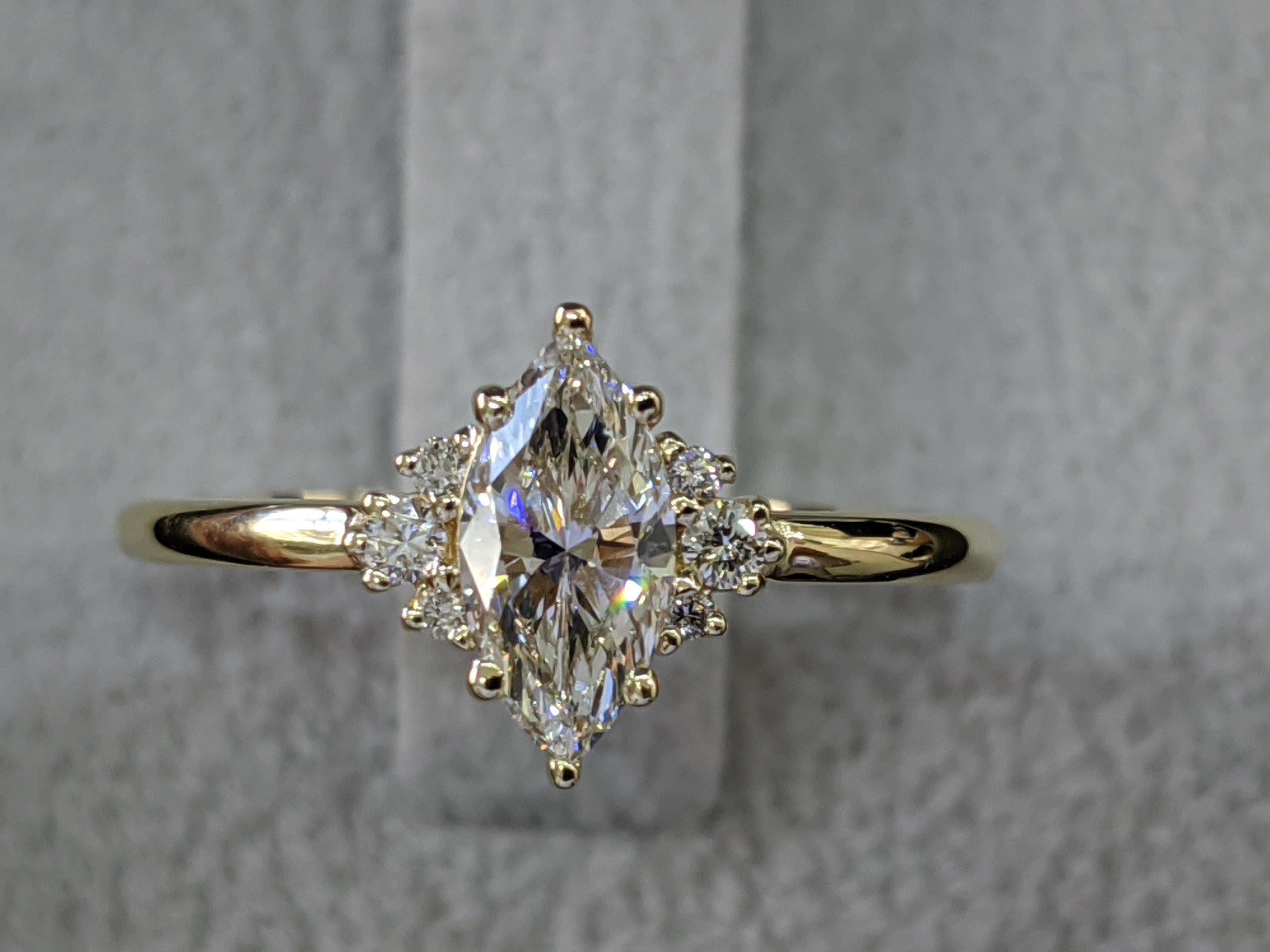 3/4 Carat Marquise Diamond Ring, Marquise Cut Engagement Ring, Marquise Engagement Ring, Victorian Engagement Ring, Victorian Diamond Ring
 
 Main Stone Name: Natural Earth Mined Diamond 
 Main Stone Weight: 0.70 ct.
 Main Stone Clarity: SI1
 Main