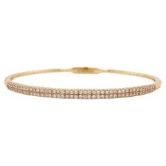 3/4 Karat Pavé-Diamant-Armreif, 14K Gelbgold 0,72 Karat Flexibles Armband