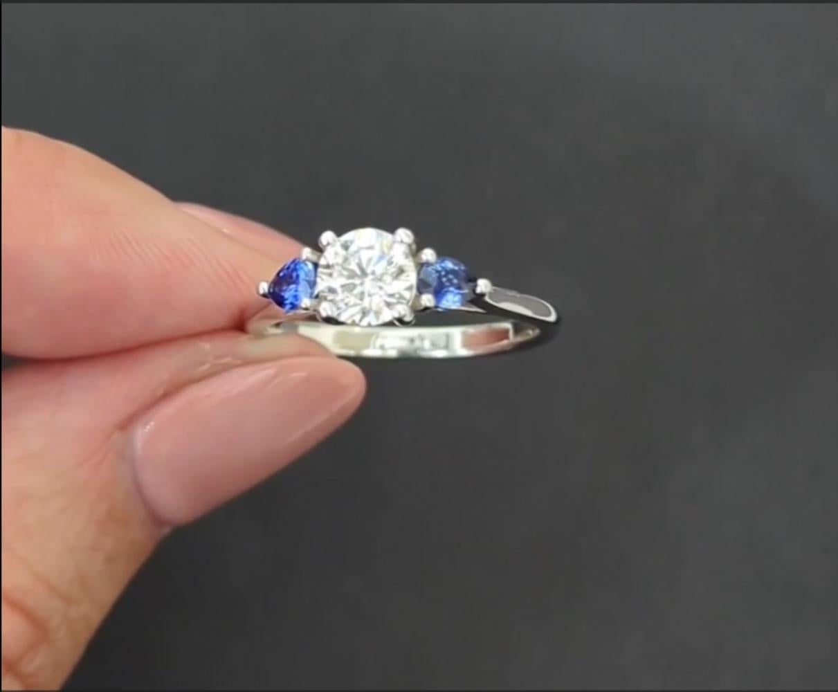 Bague de fiançailles saphir de 3/4 carat certifiée GIA Neuf - En vente à Chicago, IL