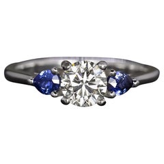 Anello di fidanzamento con zaffiro e diamante da 3/4 di carato certificato GIA