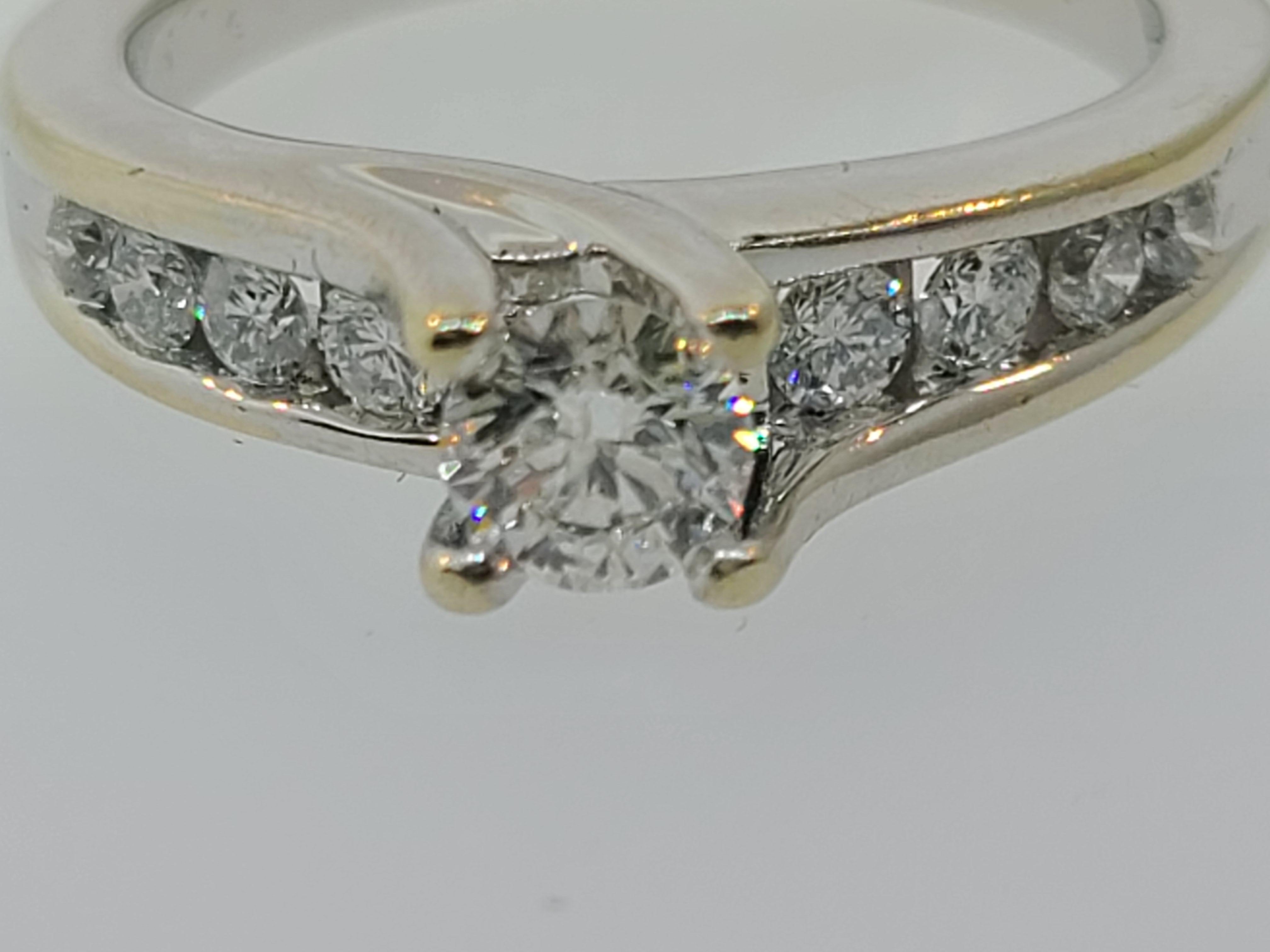 3/4ctw Diamond 14k White Gold Engagement Ring For Sale 2