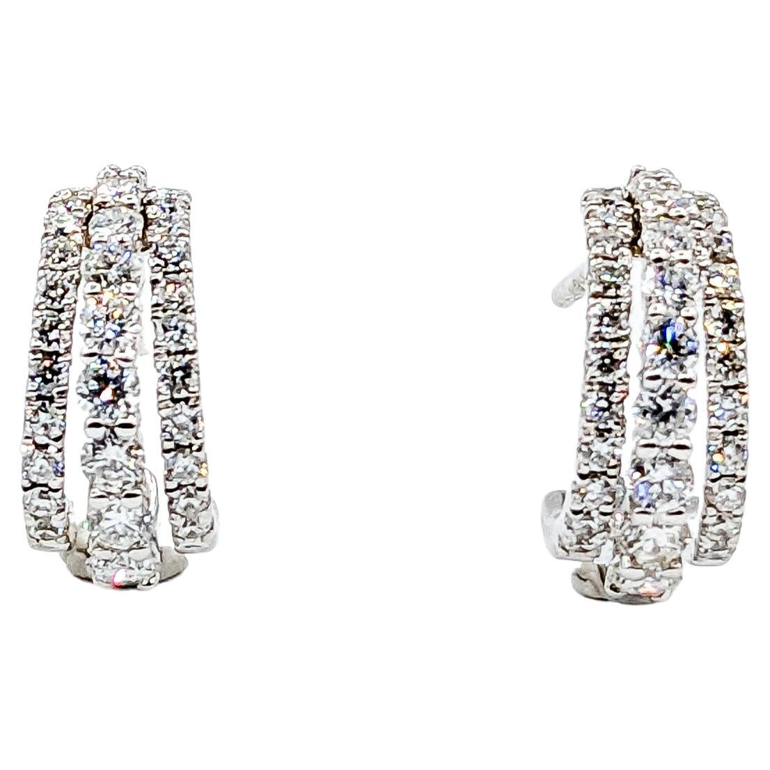 3/4ctw Diamond Sparkling Stud Earrings For Sale