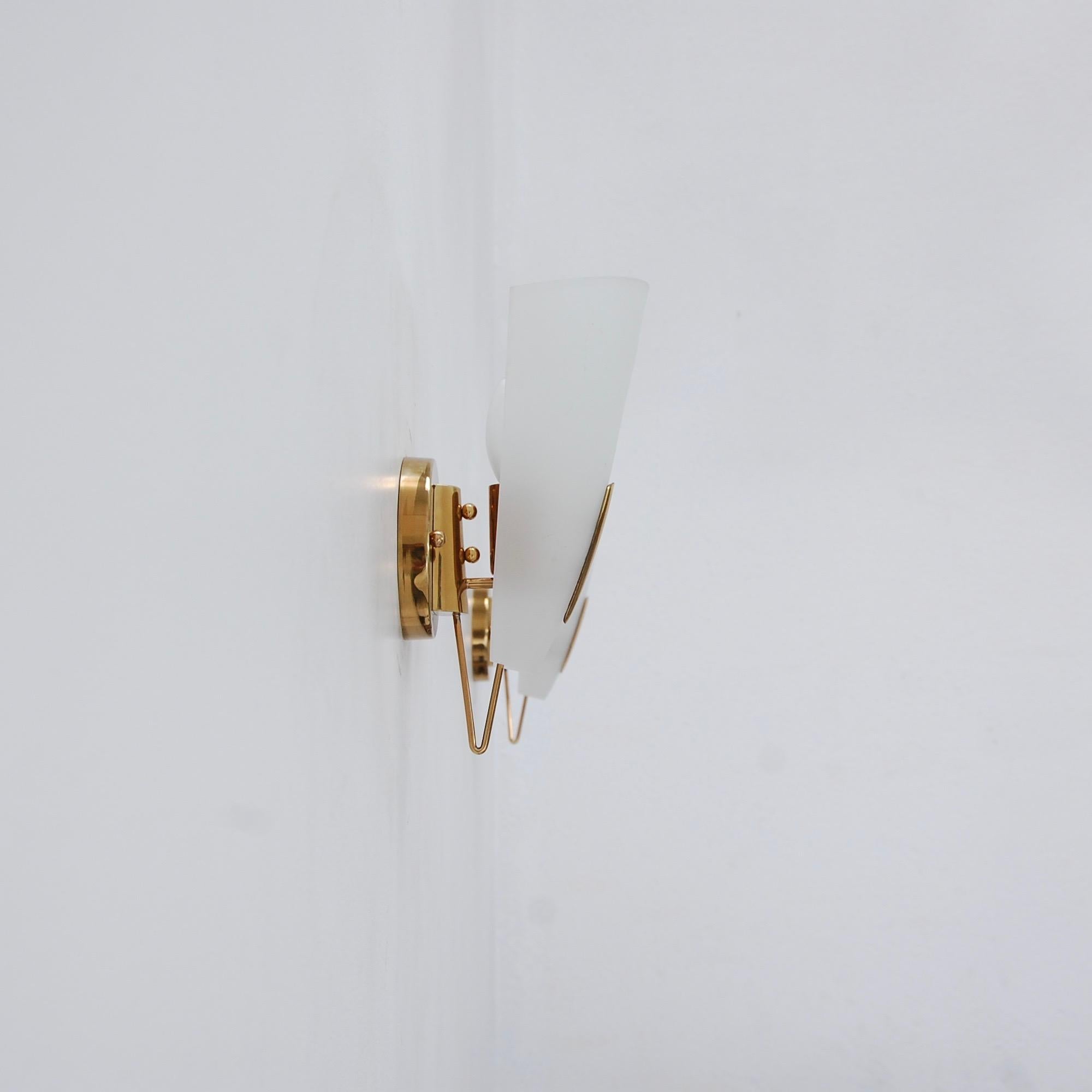 Mid-20th Century Single 1950s Glass Shield Sconce