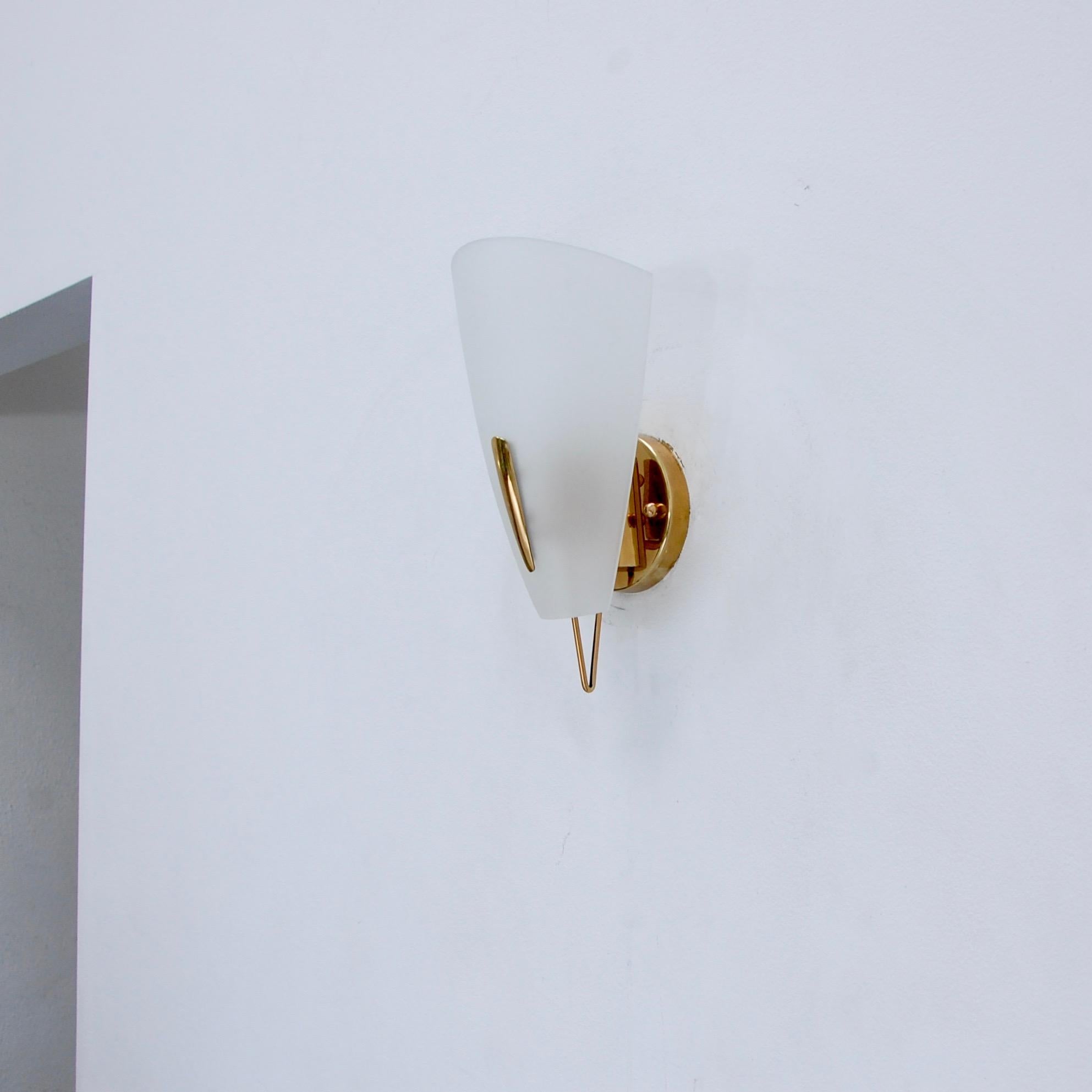 Single 1950s Glass Shield Sconce 2