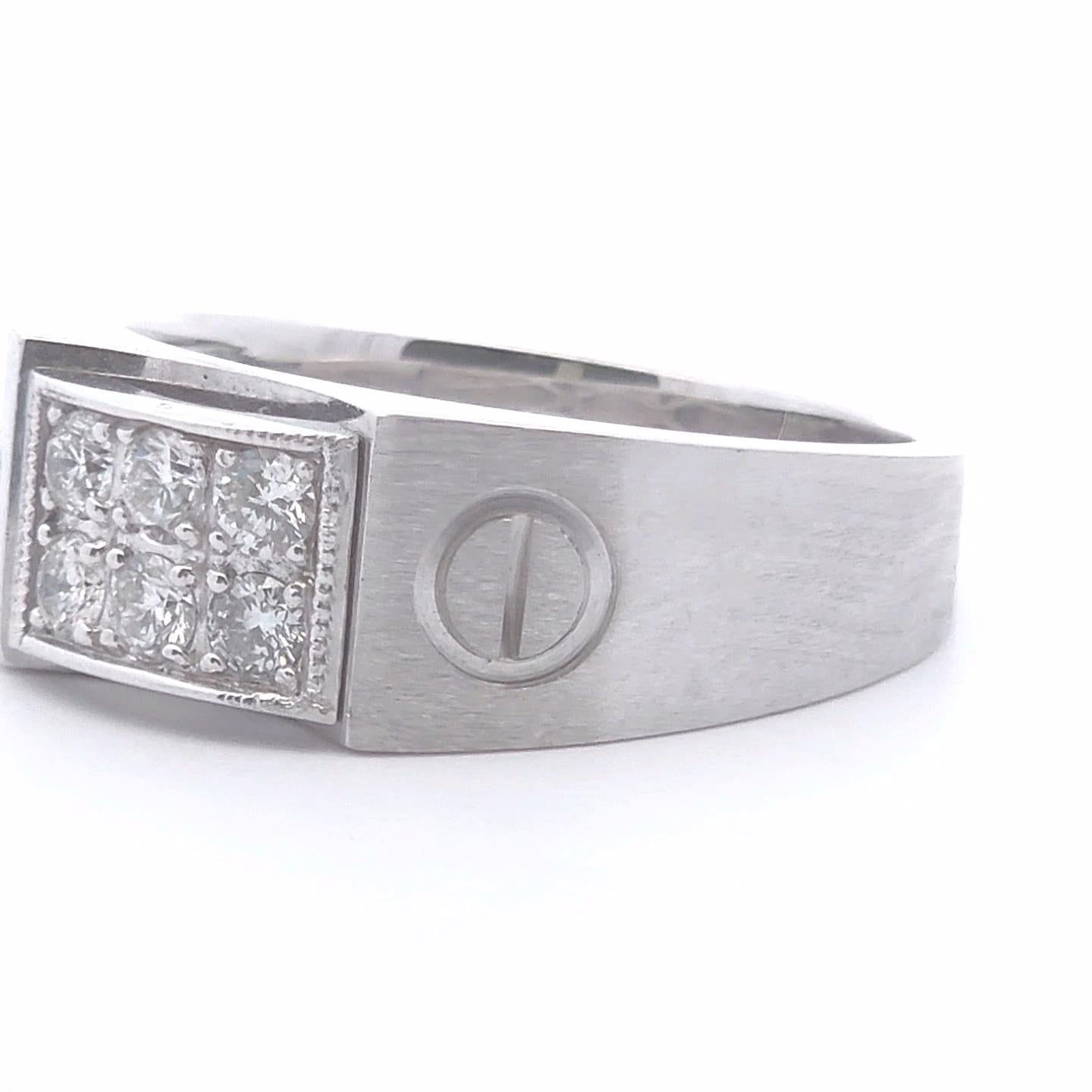 Bague pour homme 3/8 carats à grains multiples en or 14k Unisexe en vente