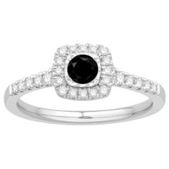 3/8 Carat TW BLK Diamond CTR Engagement Ring