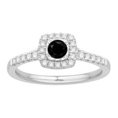 3/8 Carat TW BLK Diamond CTR Engagement Ring