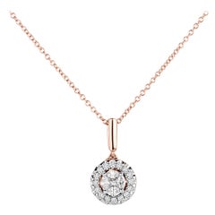 3/8 Carat Marquise & Round Certified Diamond Pendant/Necklace in 14 Karat Rose