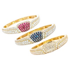 3 Adler Geneva Bracelets Diamonds with Sapphires/Rubies