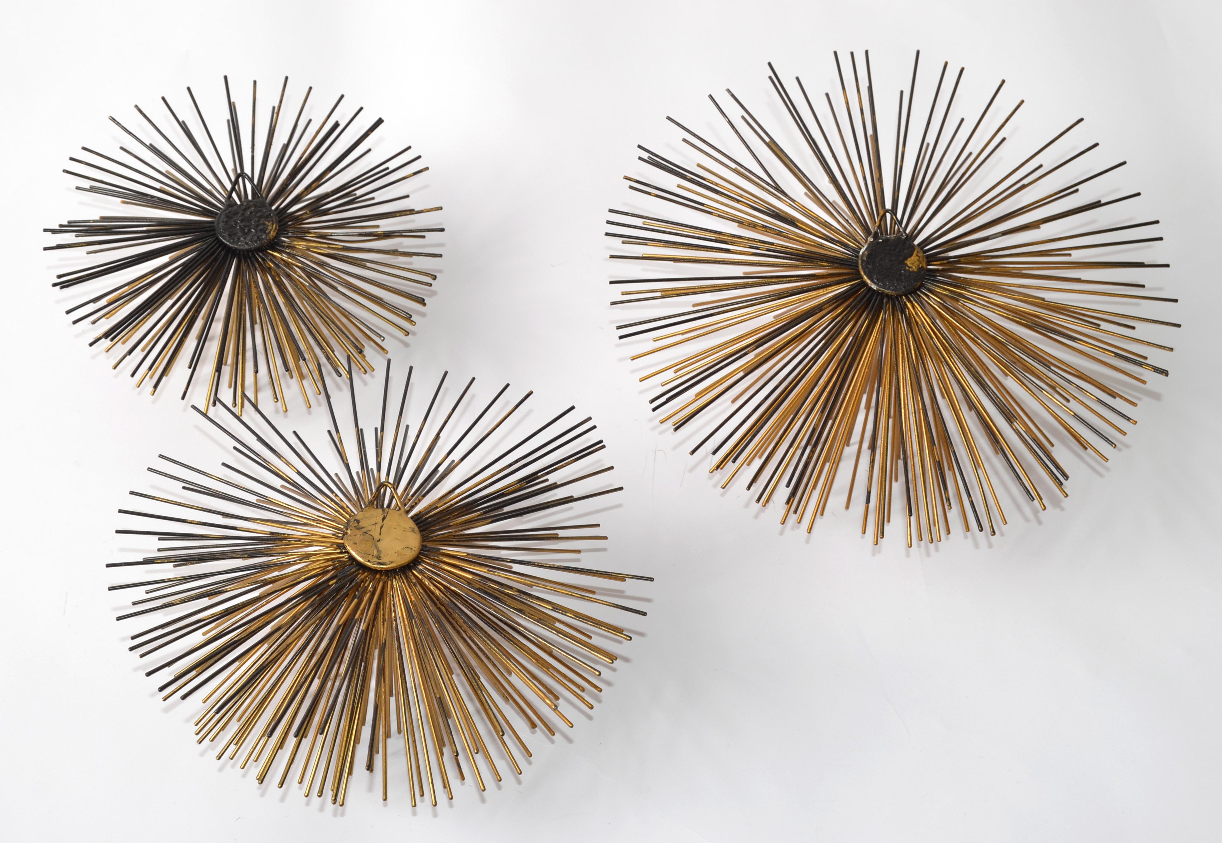 3 American Fine Art Curtis Jeré Style Steel Pom Pom Sea Urchin Wall Sculpture en vente 6